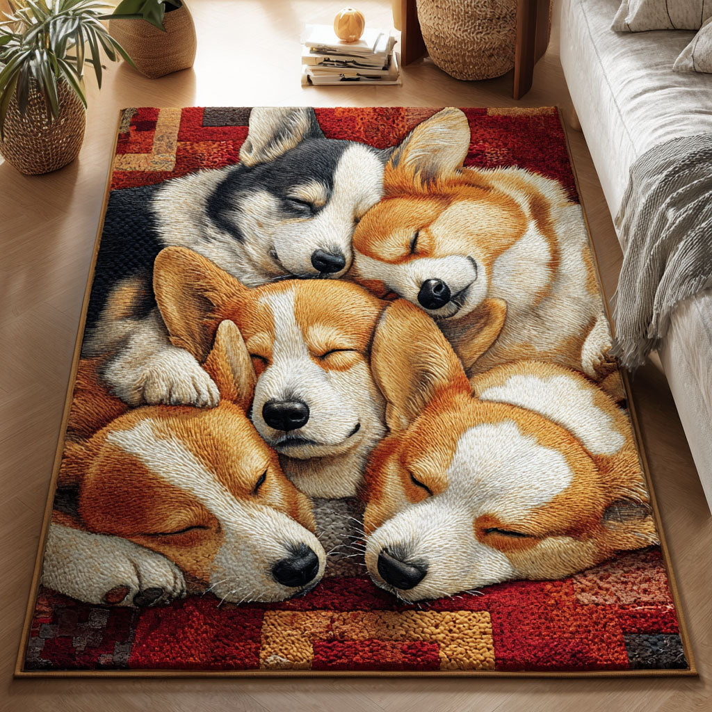 Sleepy Short Legs Area Rug Christmas Kitchen Decor Xmas Present For Dog Lovers