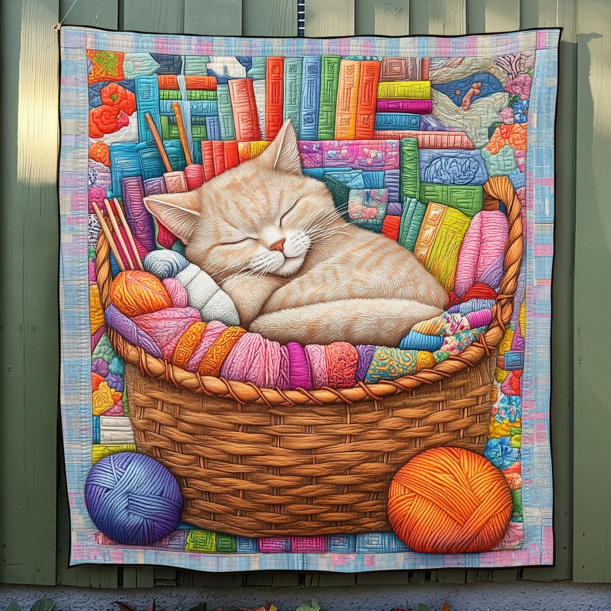 Sleepy Whiskers Quilted Blanket Novelty Gifts For Cat Lovers
