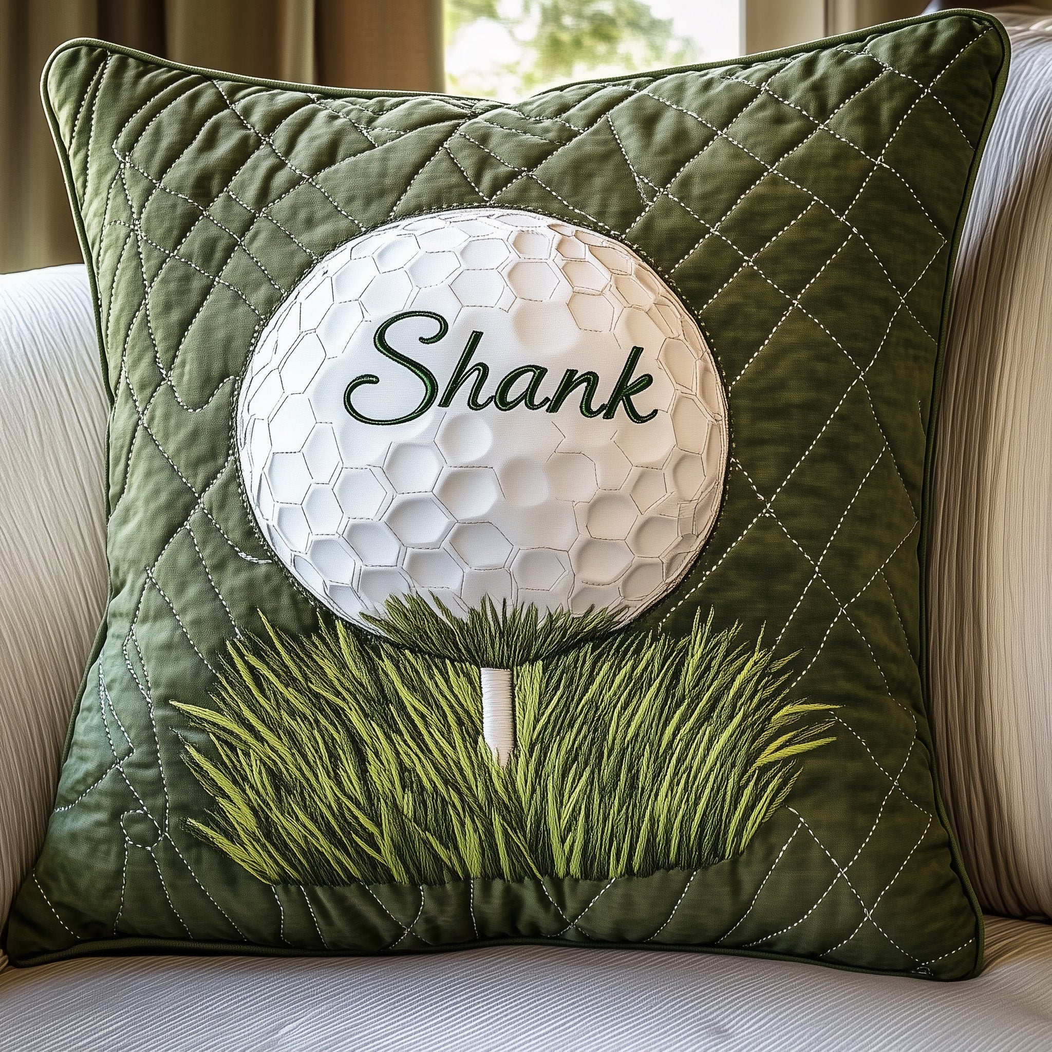 Slice of Fun Quilted Pillow Case Square Pillow Cushion CoverBest Gifts For Men Golfers
