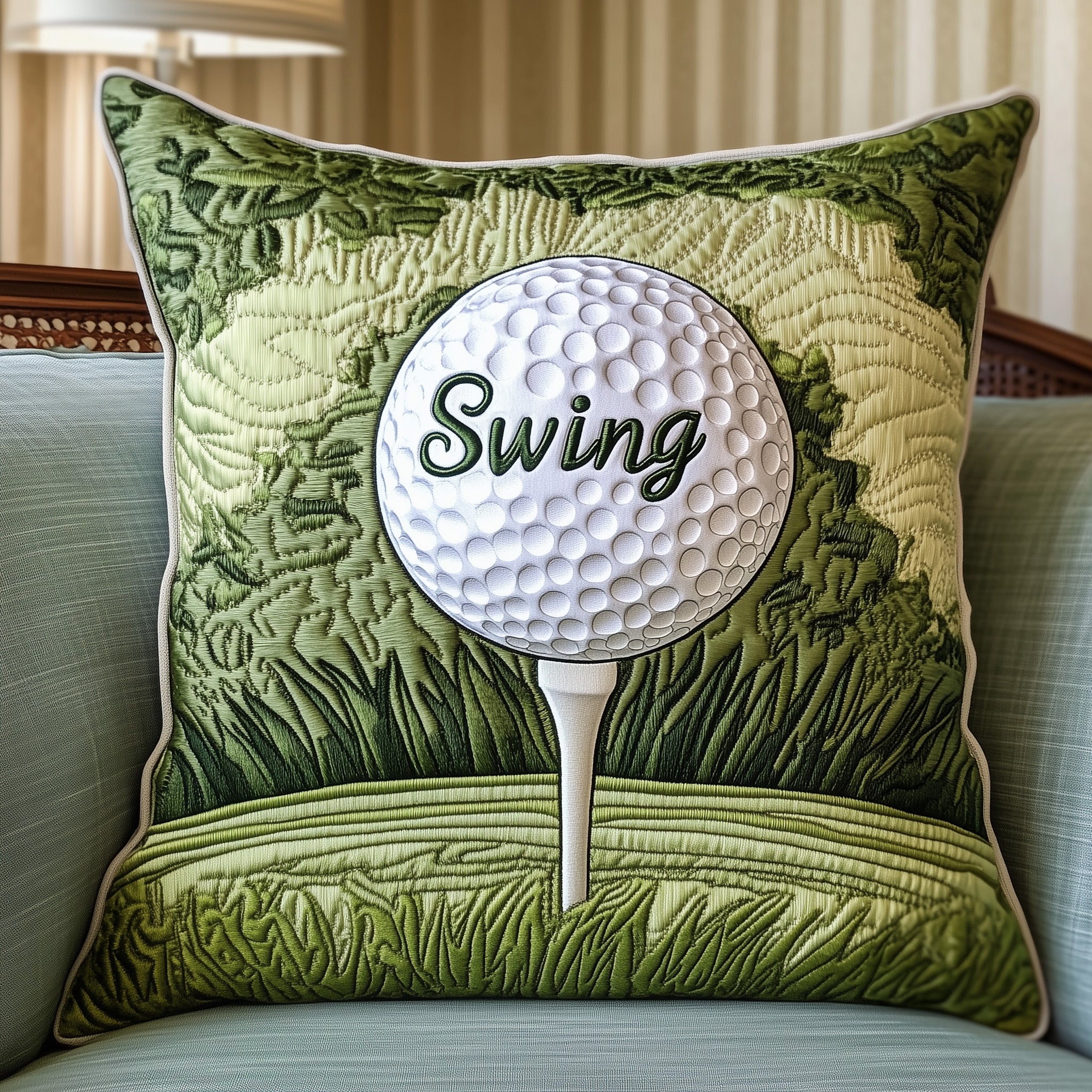 Slice of Fun Quilted Pillow Case Square Pillow Cushion CoverUnique Golf Presents Christmas
