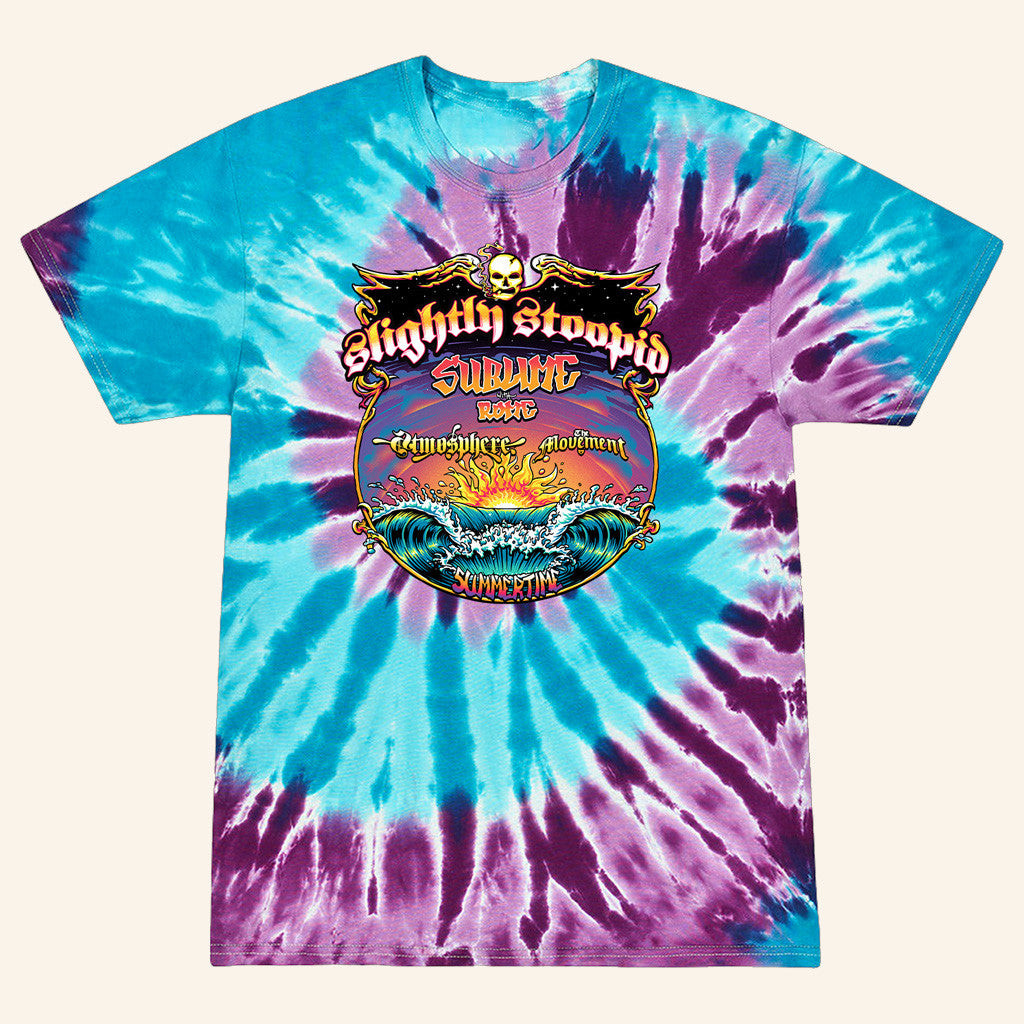 Slightly Stoopid Merch Summertime Collab Tie Dye T-Shirt Best Friends Gifts Slightly Stoopid Merch Summertime Collab Tie Dye T-Shirt Best Friends Gifts