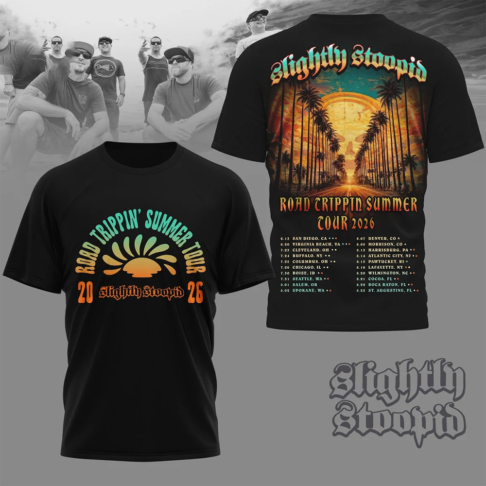 Slightly Stoopid Road Trippin Summer Tour 2026 T-Shirt Slightly Stoopid Merch Music Fan Gift