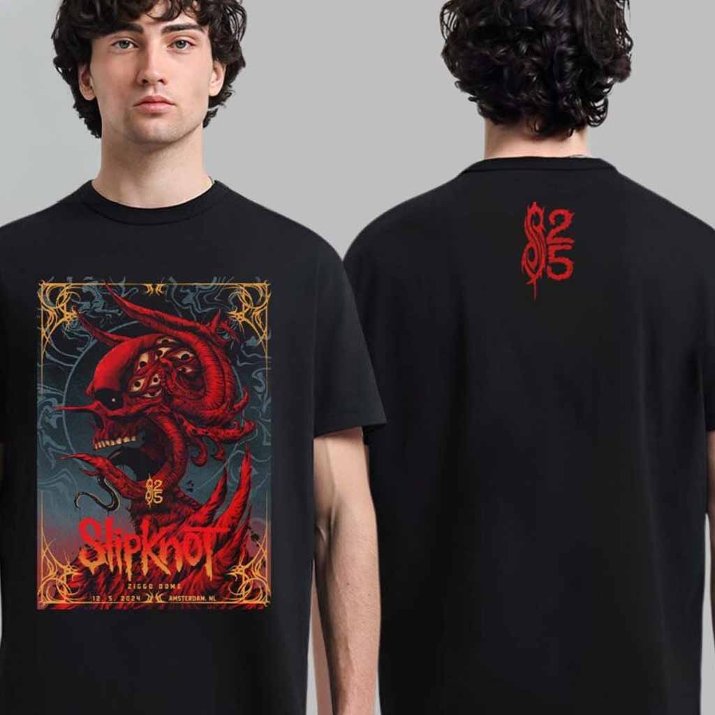 Slipknot 2024 Tour Merch Tee For Amsterdam Netherlands At Ziggo Dome On December 5 2024 T-Shirt Fan Gift Ideas Slipknot 2024 Tour Merch Tee For Amsterdam Netherlands At Ziggo Dome On December 5 2024 T-Shirt Fan Gift Ideas