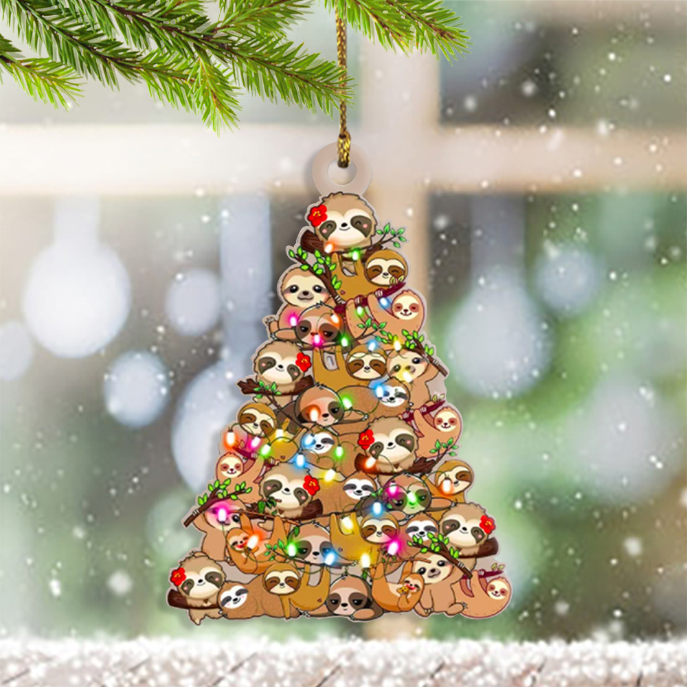 Sloth Christmas Ornament Cute Sloth Ornament Christmas Hanging Decor