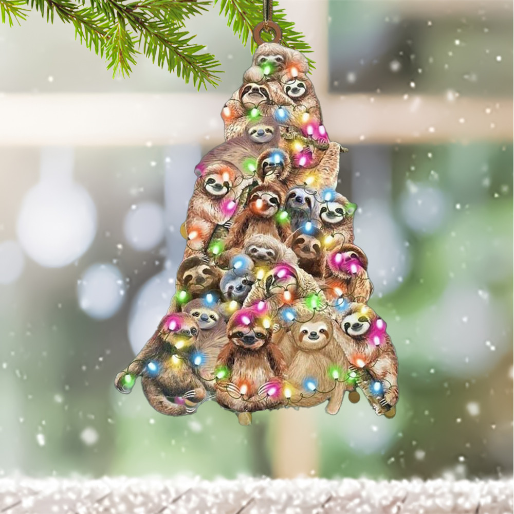 Sloth Christmas Tree Ornament Shape Cute Christmas Decoration Gifts For Sloth Lovers