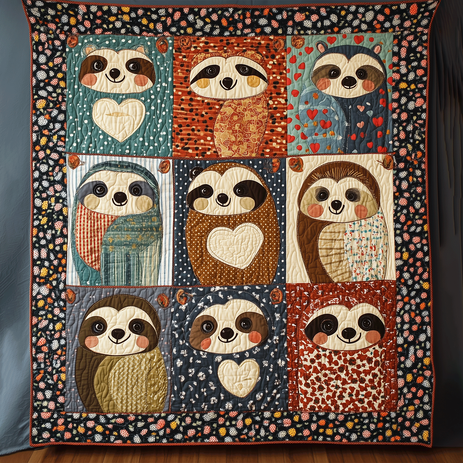 Sloth Comfort Quilted Blanket Sloth Gift Idea