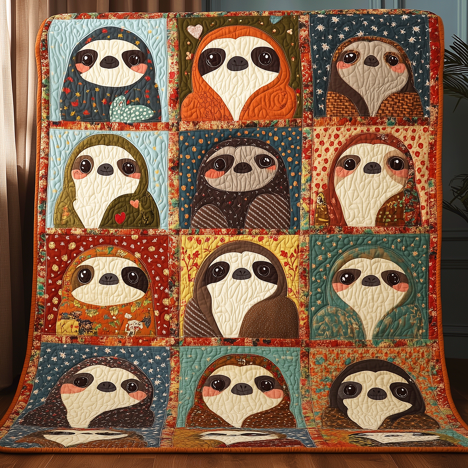 Sloth Cuddle Time Quilted Blanket Sloth Gift Idea