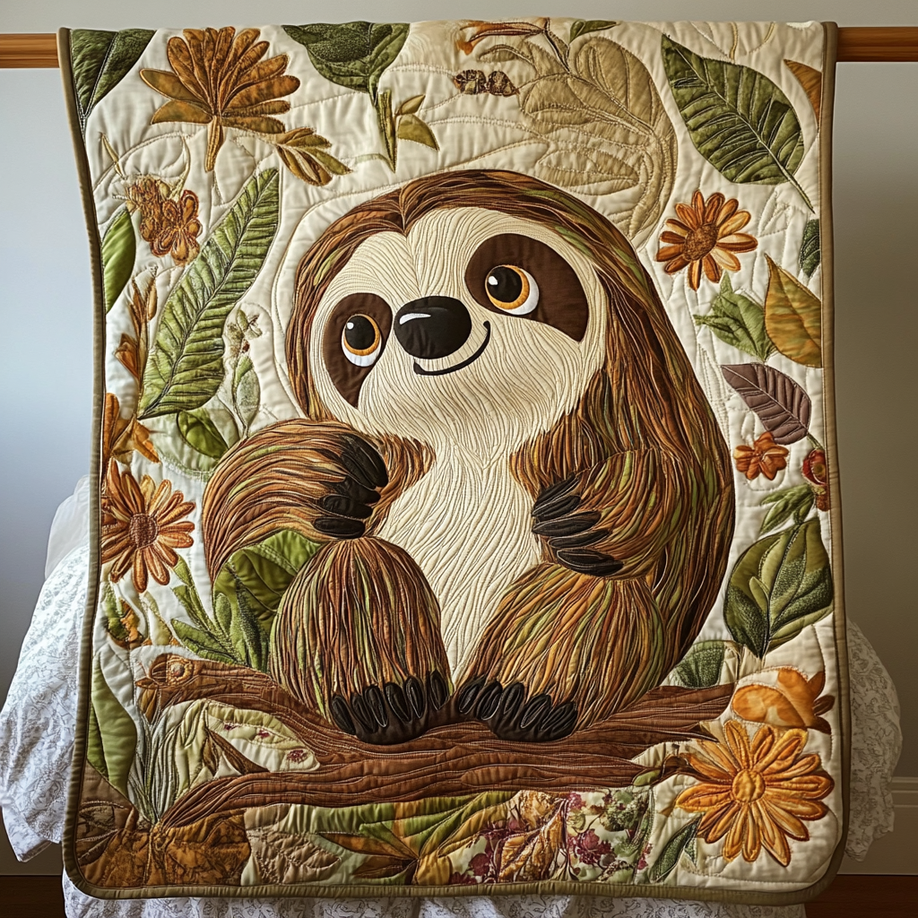 Sloth Haven Quilted Blanket Gifts For Sloth Lovers