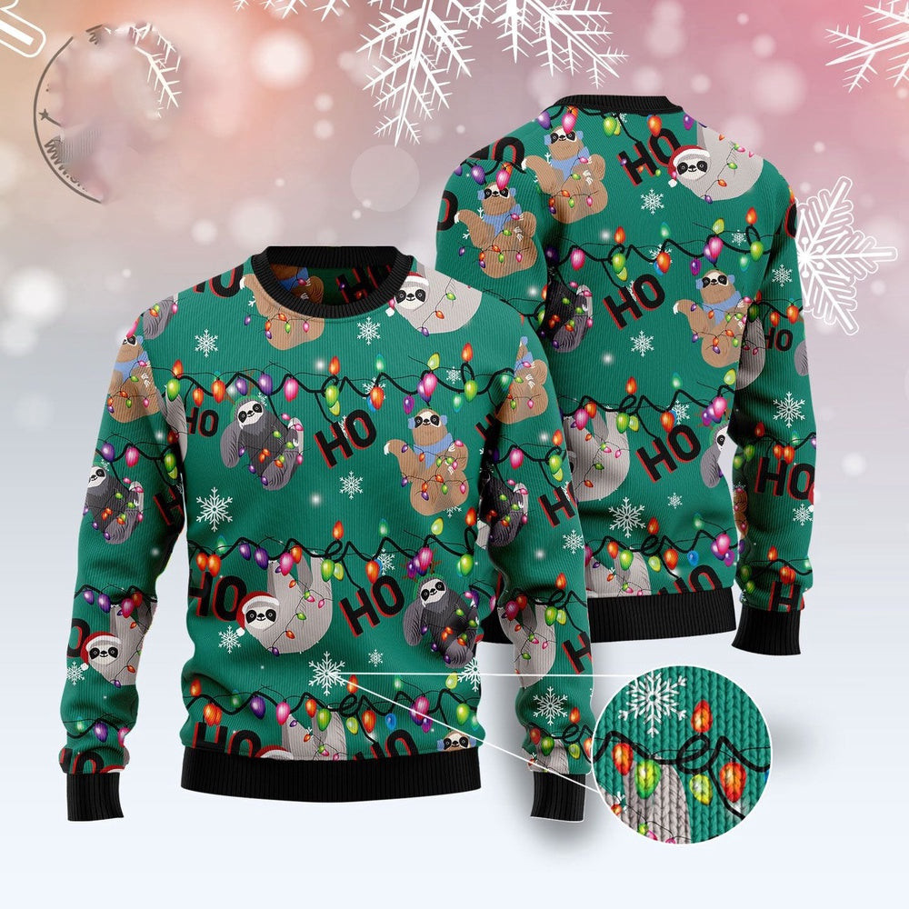 Sloth Hohoho Ugly Christmas Sweater Funny Ugly Christmas Sweater Cool Christmas Gifts