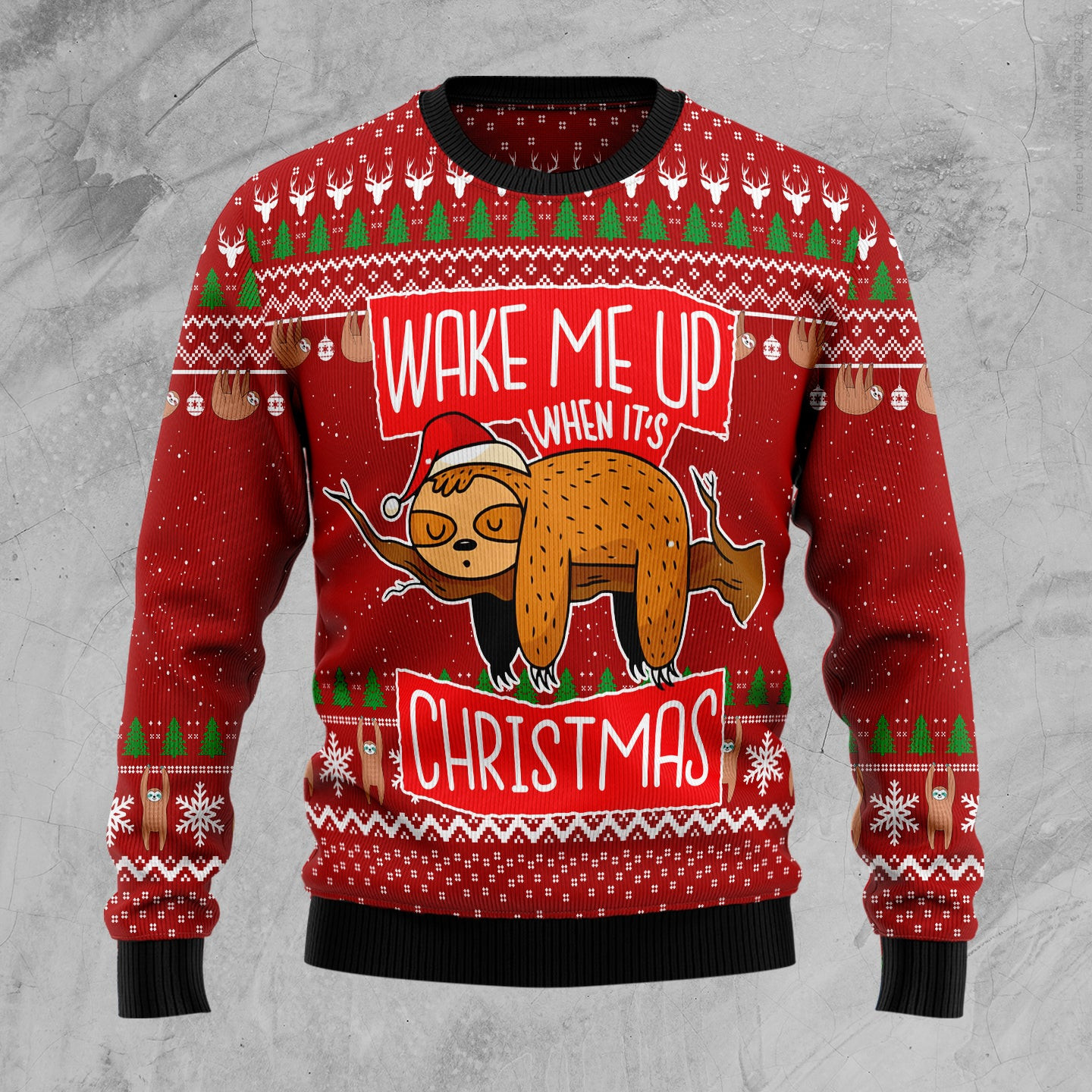 Sloth It's Christmas Ugly Christmas Sweater