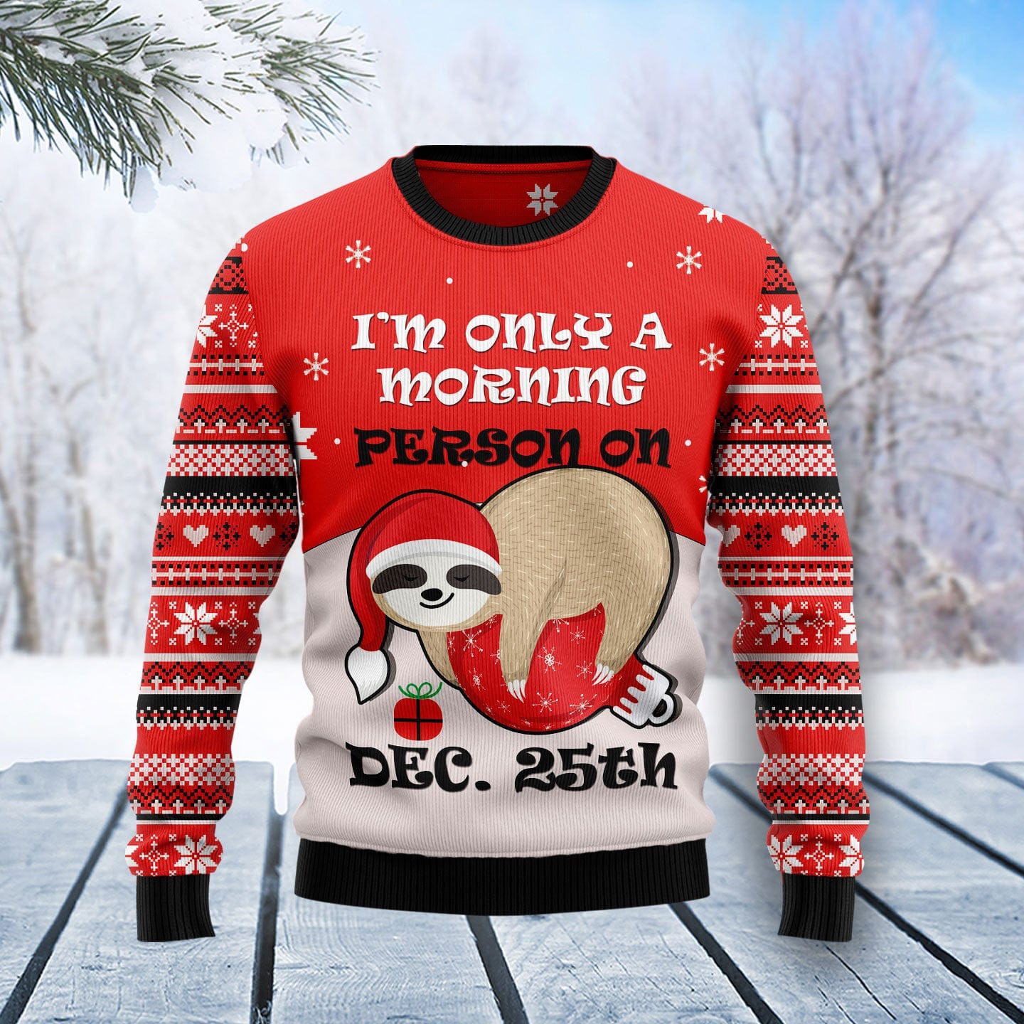 Sloth Morning Ugly Christmas Sweater Funny Sweater Sloth Lover Xmas Gifts
