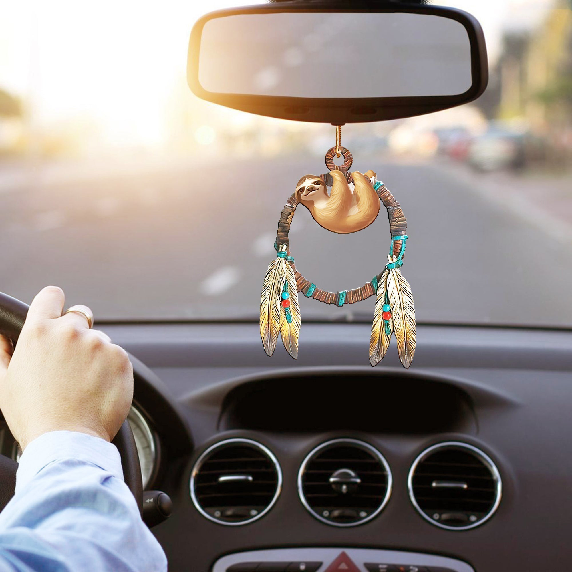 Sloth Native American Christmas Car Ornament Animal Themed Home Decor Sloth Lovers Gifts