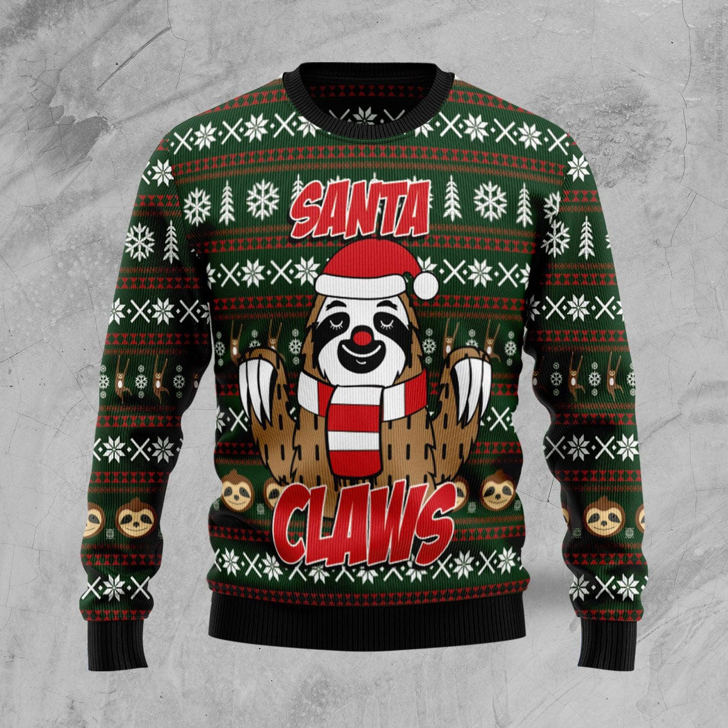 Sloth Santa Claws Ugly Christmas Sweater Funny Themed Christmas Gifts For Animal Lovers