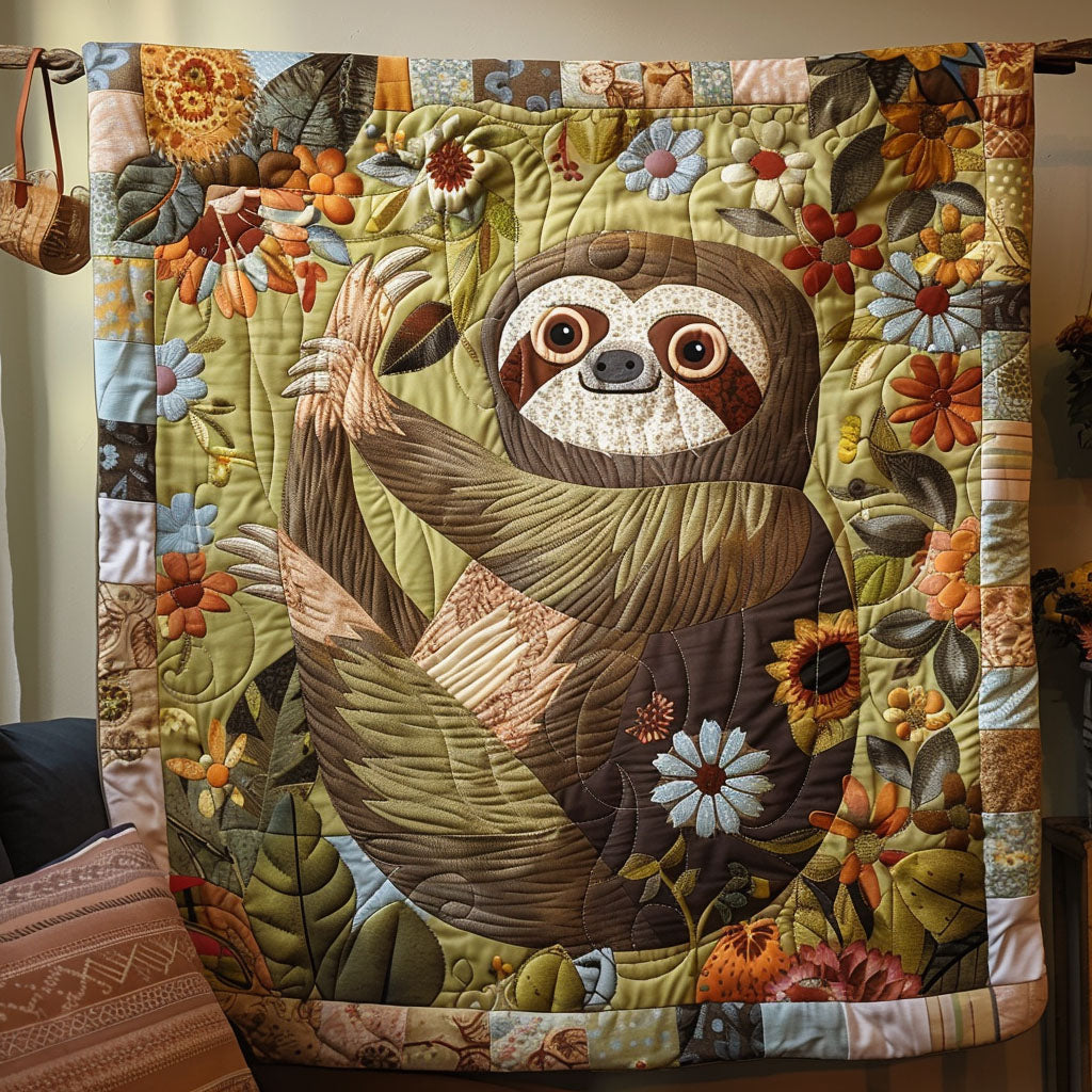 Sloth Serenity Quilted Blanket Gifts For Sloth Lovers