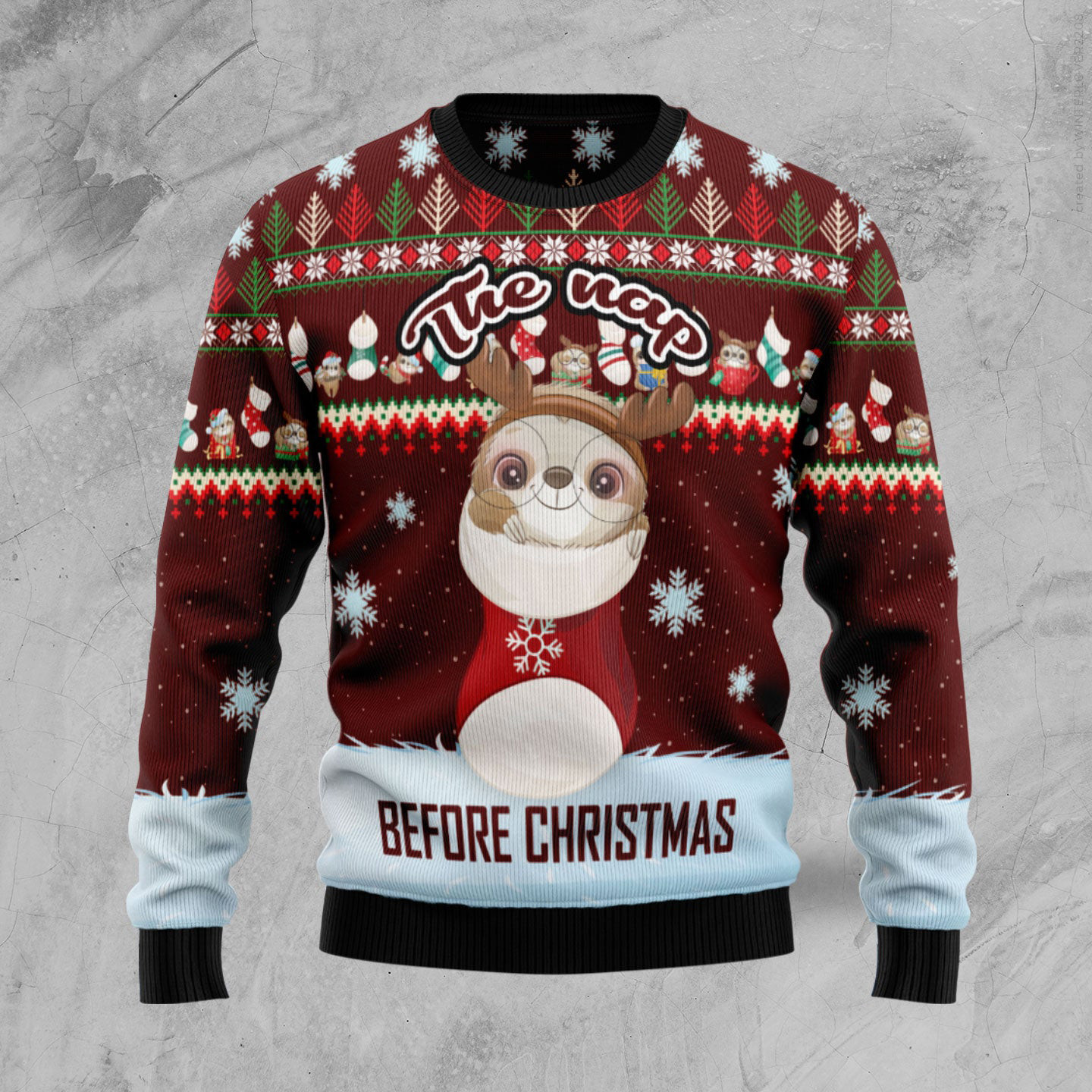 Sloth The Nap Before Christmas Ugly Christmas Sweater Animal Clothing Xmas Gift Ideas