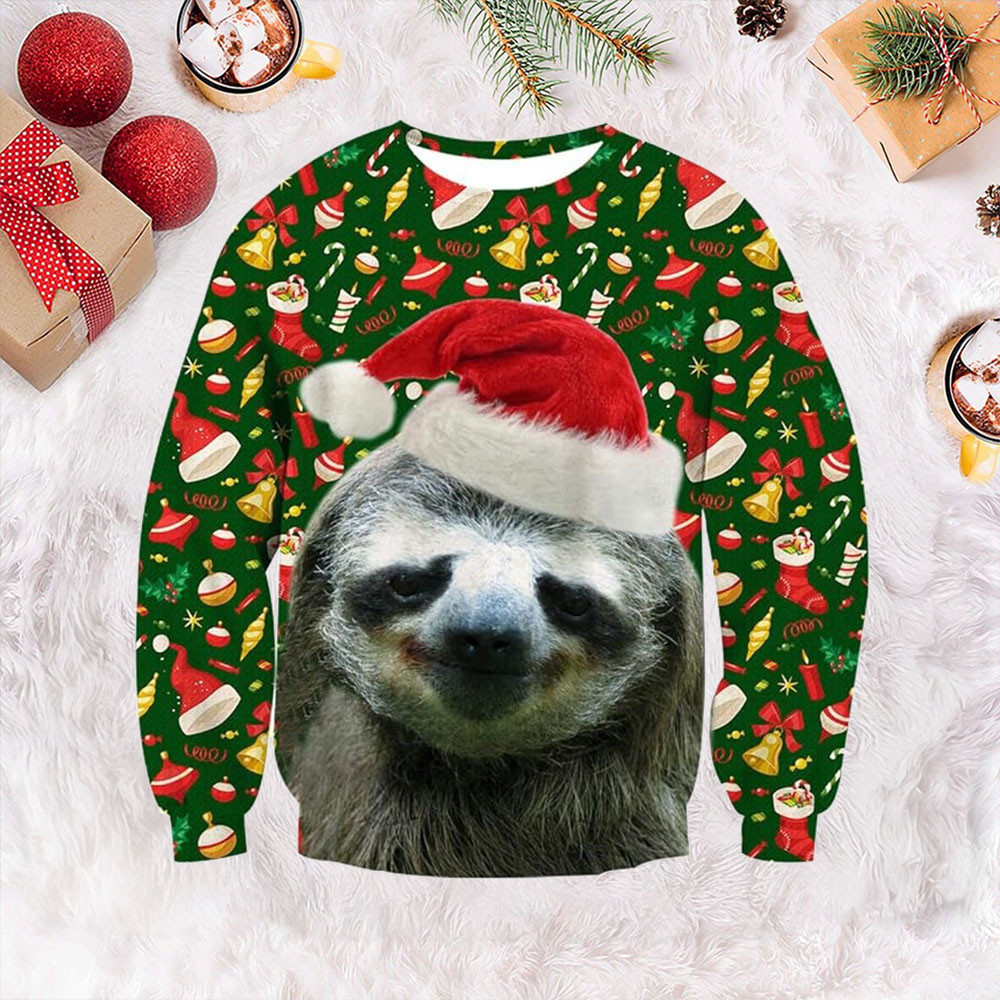 Sloth Ugly Christmas Sweater Sloth Lovers Women'S Cute Christmas Sweaters