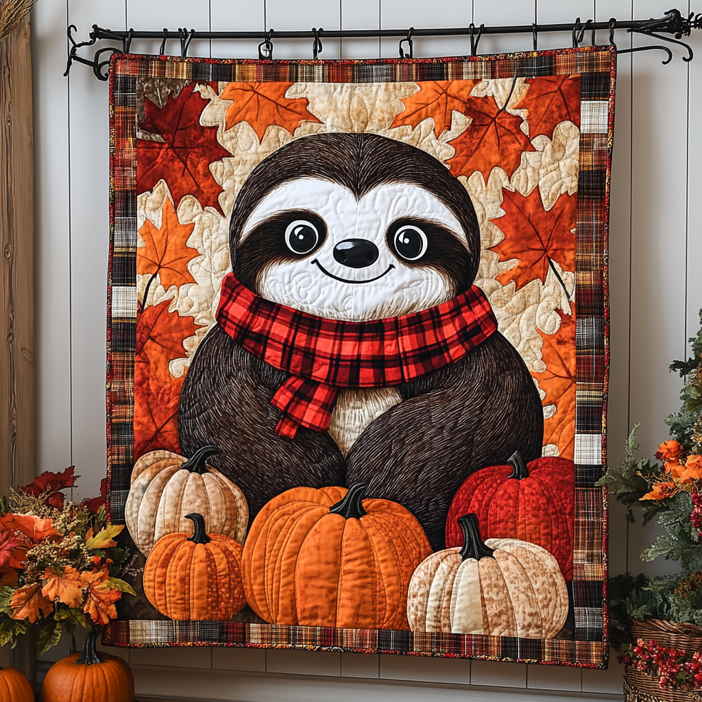 Slothful Bliss Quilted Blanket Sloth Gift Idea