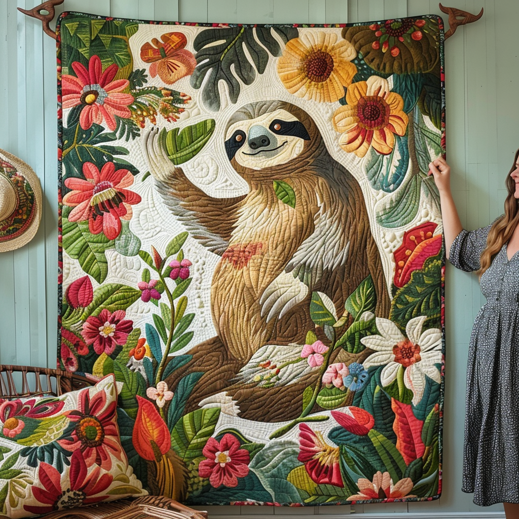 Slothful Slumber Quilted Blanket Gifts For Sloth Lovers