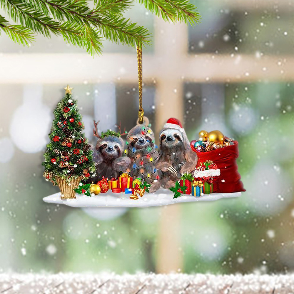 Sloths Christmas Ornament Cute Sloth Christmas Tree Ornament Xmas Tree Decoration