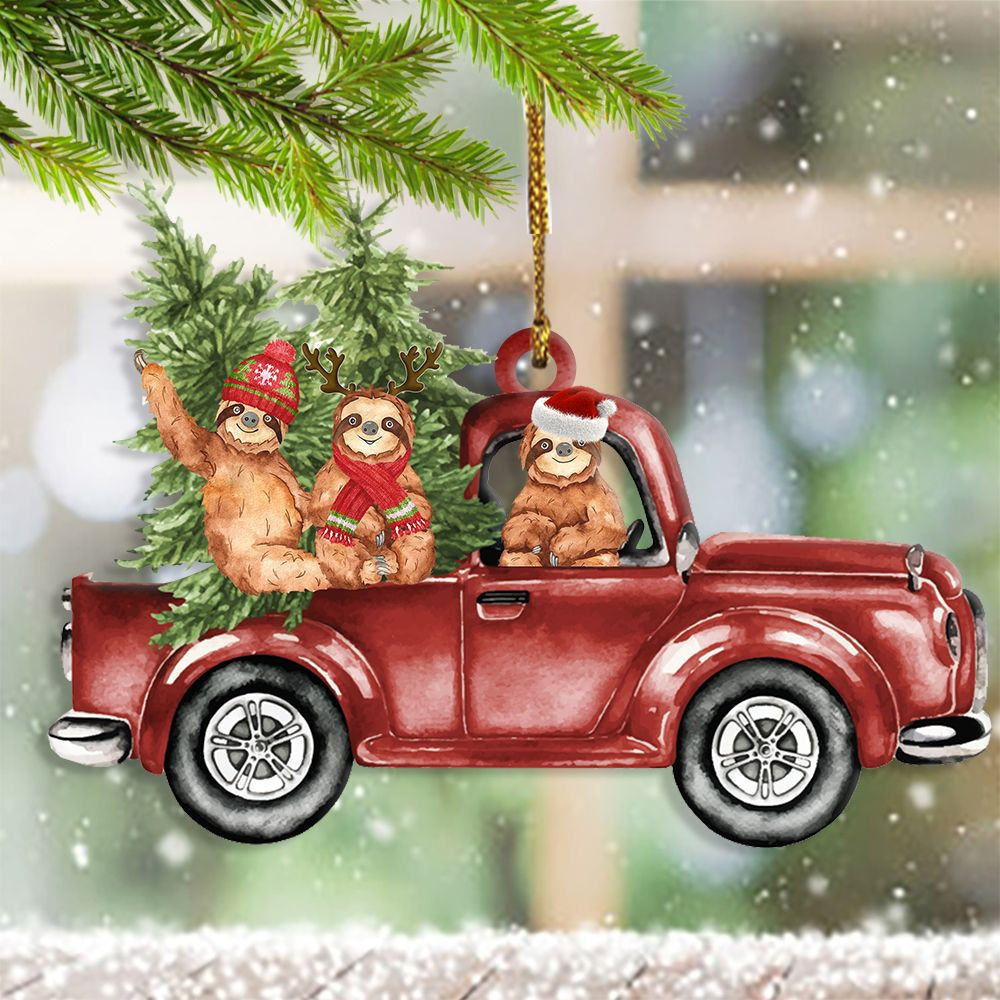 Sloths On Car Christmas Ornament Cute Sloths Ornament Best Decorated Christmas Trees