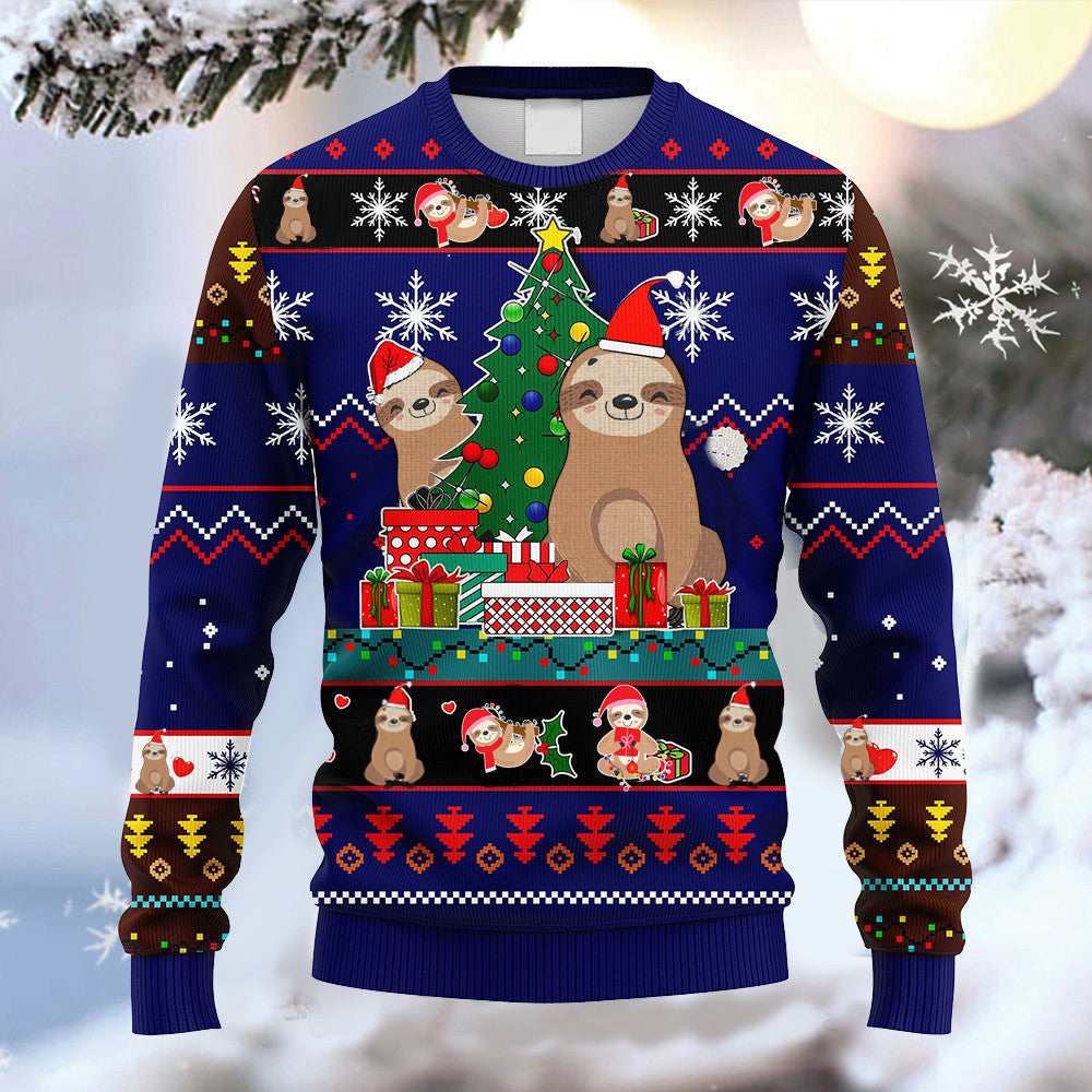 Sloths Wear Santa Hat Christmas Sweater Sloth Lover Cute Christmas Clothing Presents Sloths Wear Santa Hat Christmas Sweater Sloth Lover Cute Christmas Clothing Presents