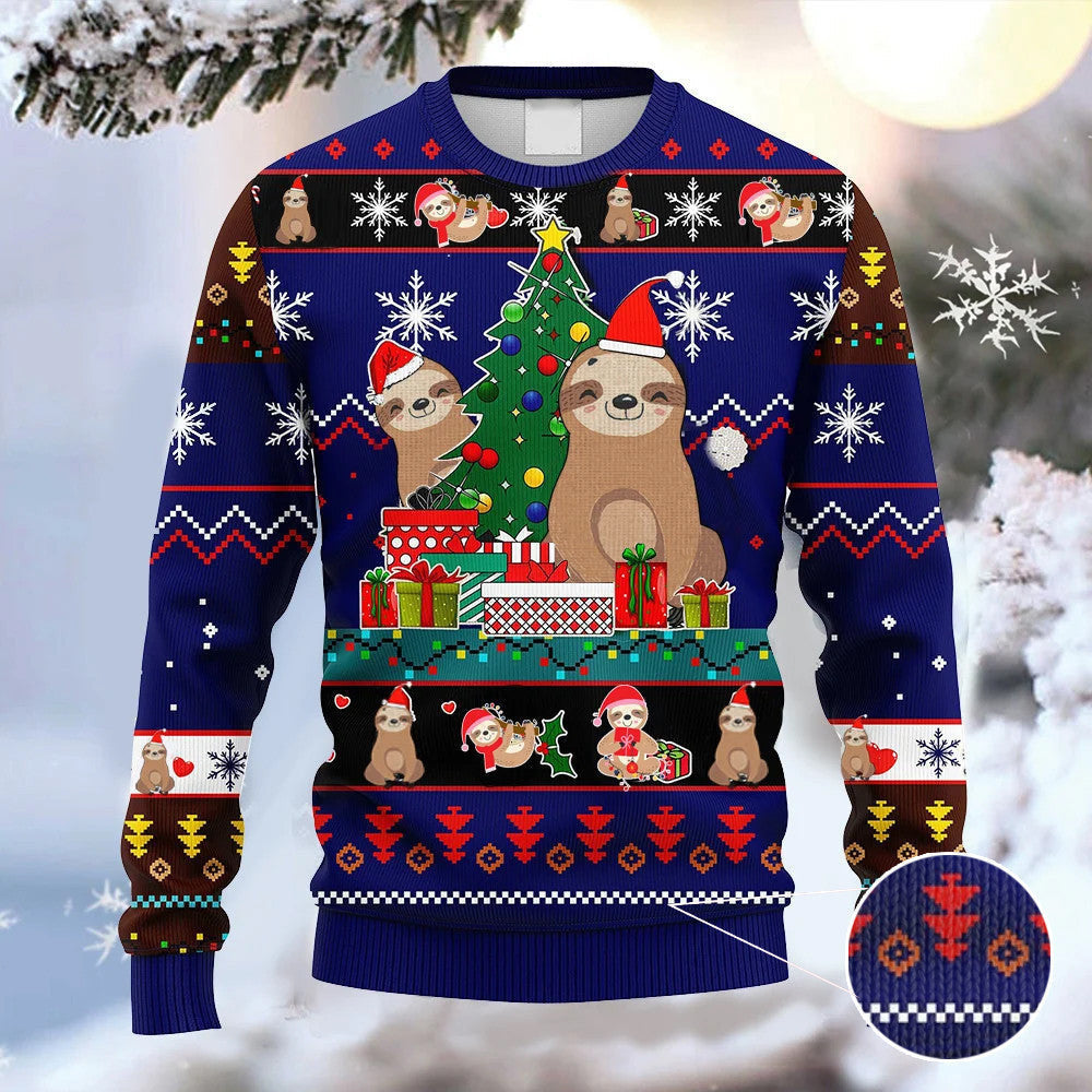 Sloths Wear Santa Hat Christmas Sweater Sloth Lover Cute Christmas Clothing Presents Sloths Wear Santa Hat Christmas Sweater Sloth Lover Cute Christmas Clothing Presents