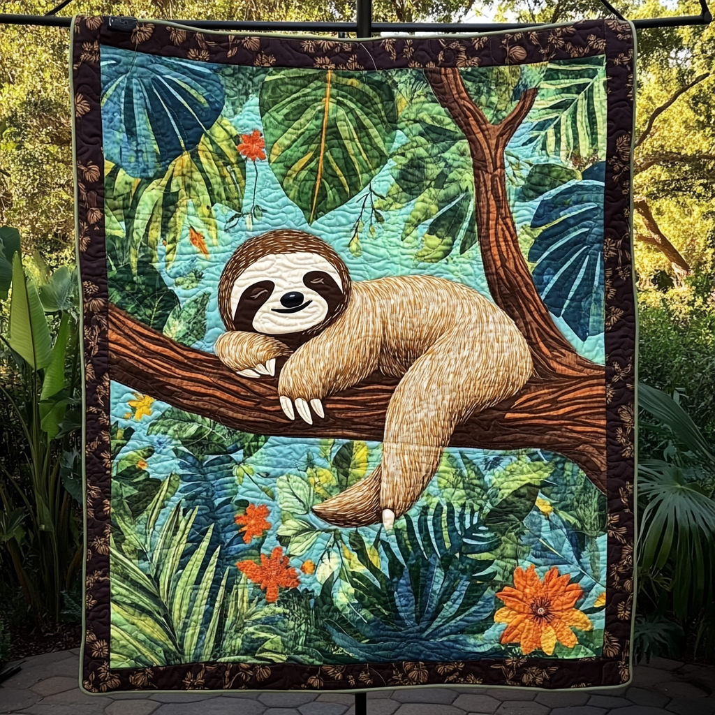 Slow and Steady Quilted Blanket Sloth Present Ideas