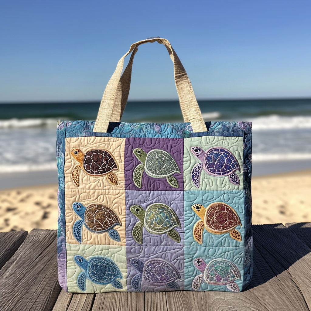 Slow and Steady Quilted Tote Bag Unique Gifts For Ocean Lovers