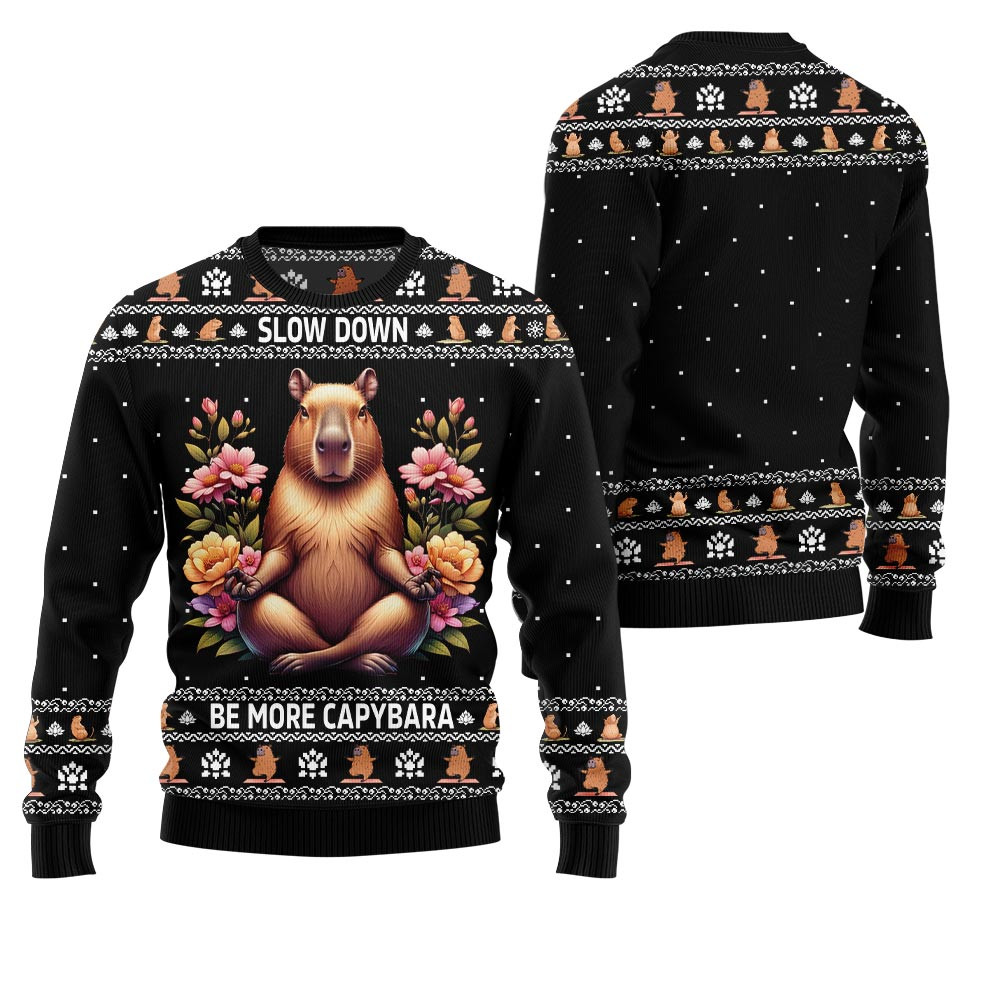 Slow Capy Funny Christmas Sweater Warm and Comfy Sweater for Winter Days