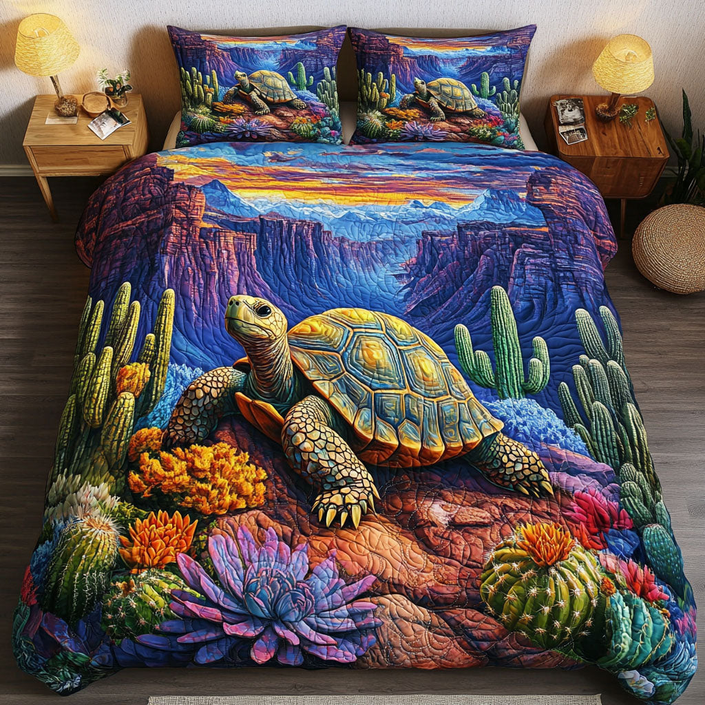 Slow Harmony Quilted Bedding Set Cute Bedroom Decor Unique Cactus Gifts