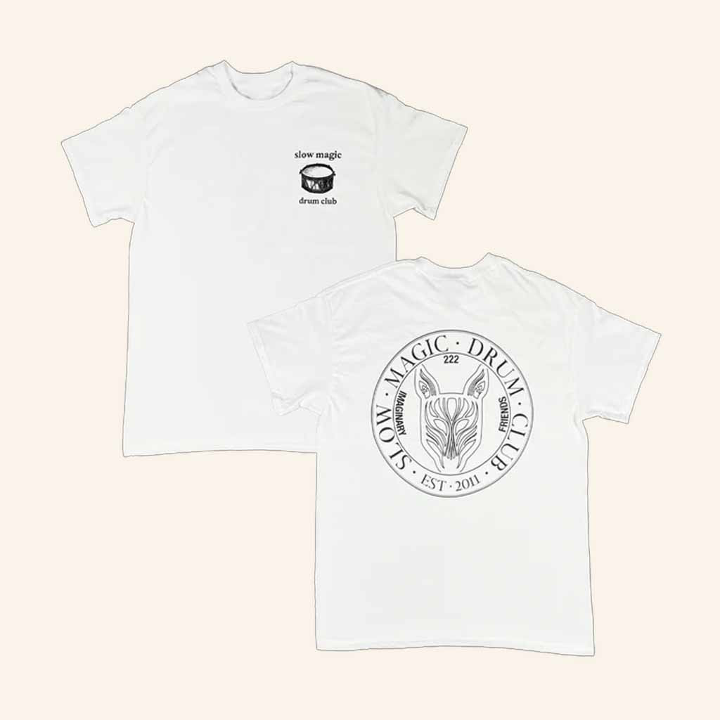 Slow Magic Merch Drum Club White T-Shirt Gifts For Music Enthusiasts Slow Magic Merch Drum Club White T-Shirt Gifts For Music Enthusiasts