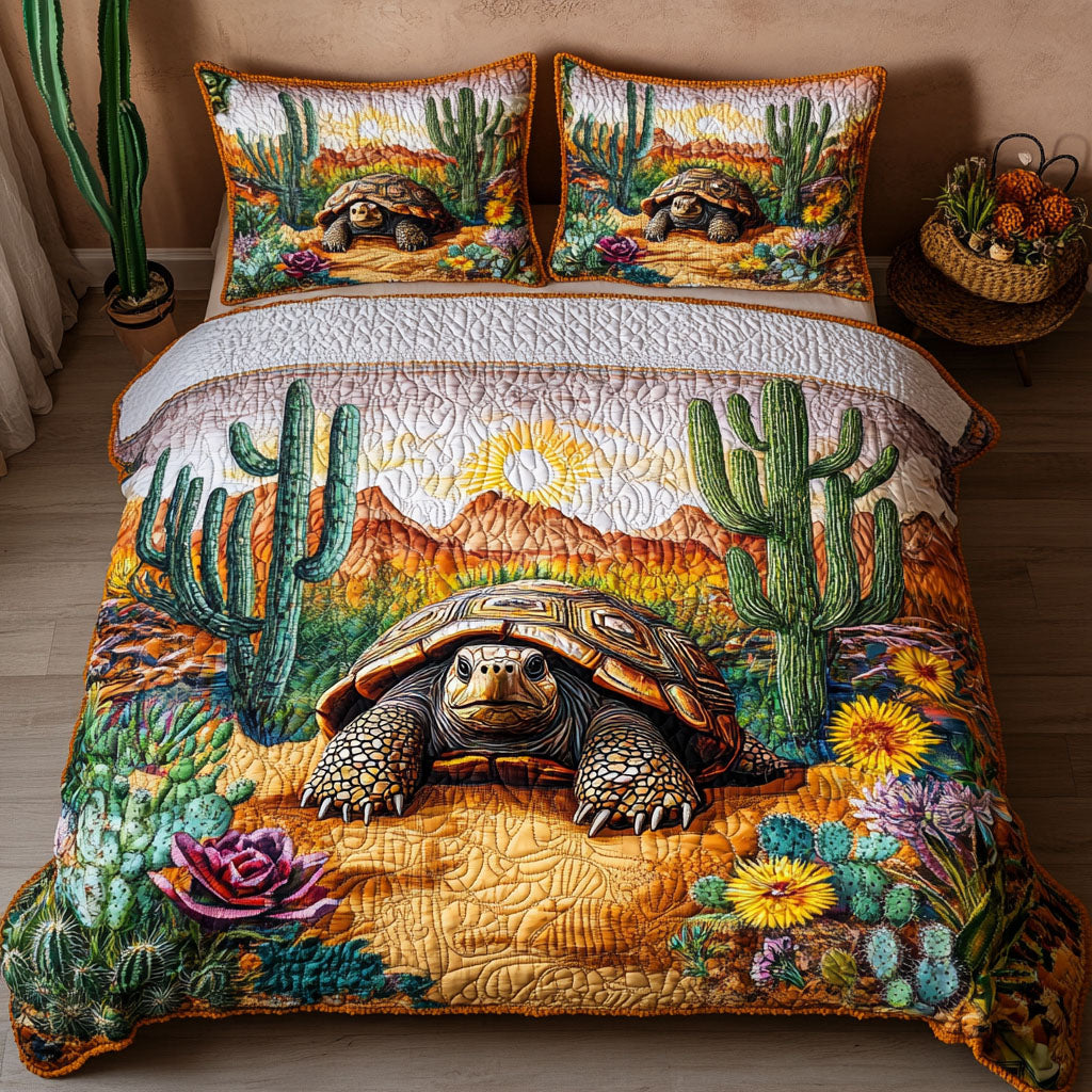 Slow Serenity Quilted Bedding Set Bed Decorations Novelty Cactus Gifts