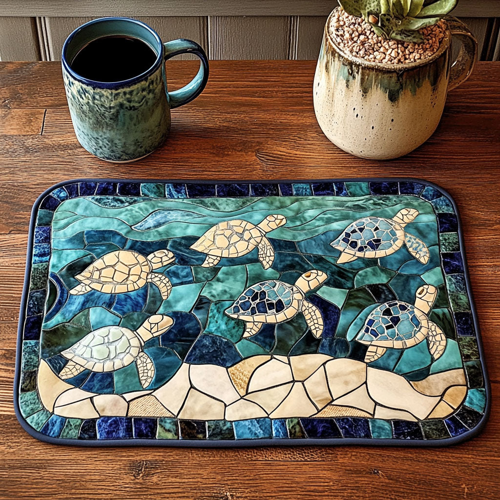 Slow Wanderer Quilted Placemat Christmas Kitchen Decor Gifts For Marine Life Lovers
