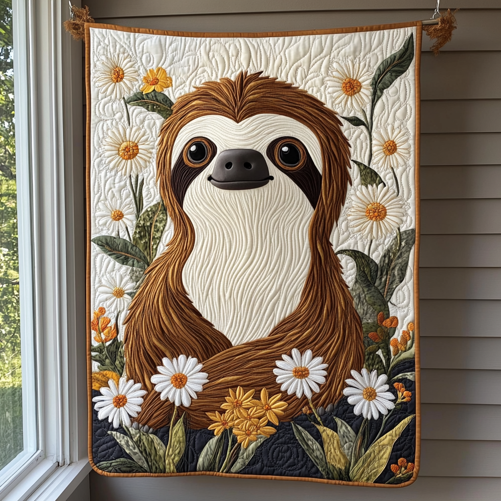 Slumbering Sloth Dreams Quilted Blanket Sloth Gift Idea