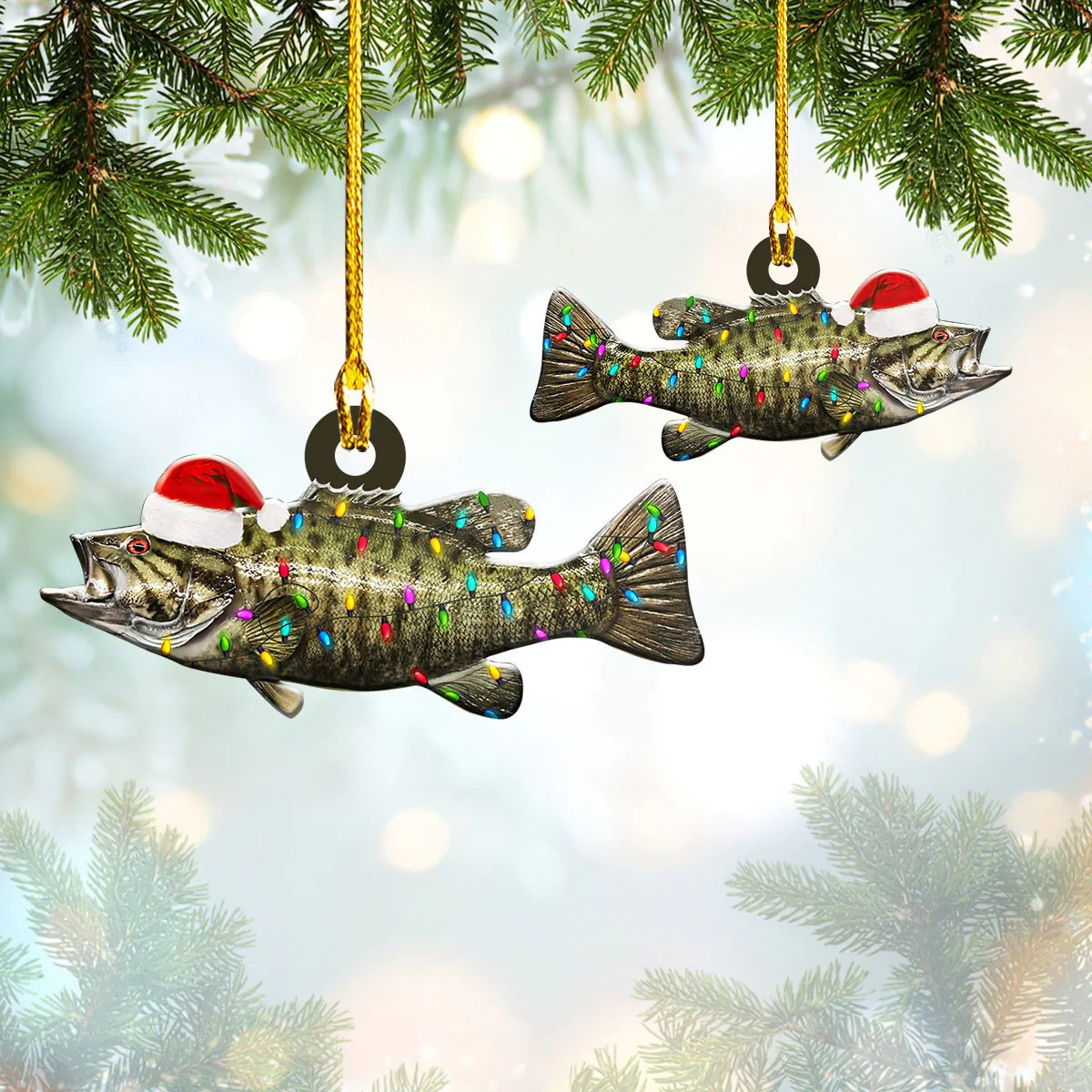 Smallmouth Bass Fishing Ornament Fishing Ornaments For Christmas Tree 2024