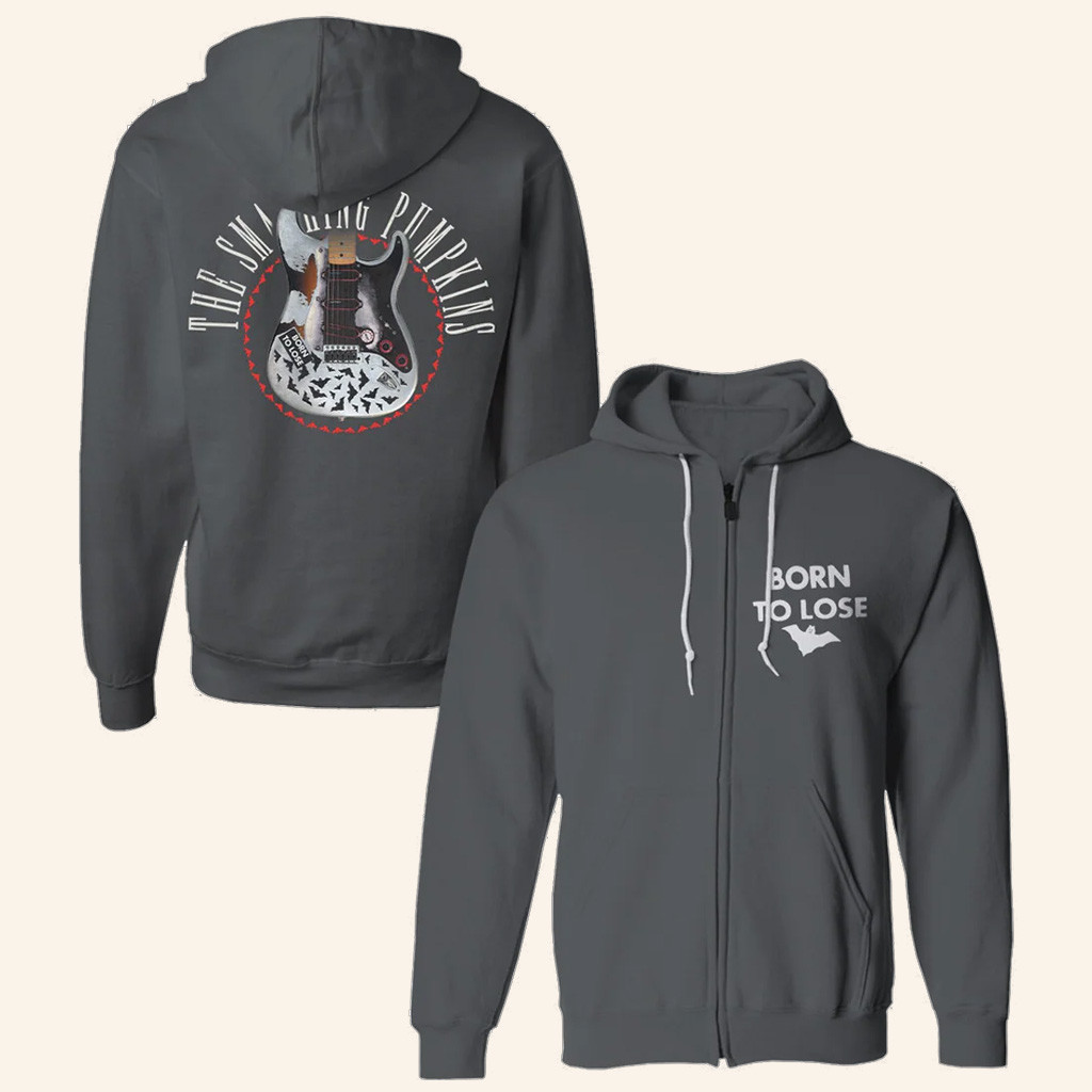 Smashing Pumpkins Merch Bat Strat Zip Hoodie Gifts For A Rock Music Lover