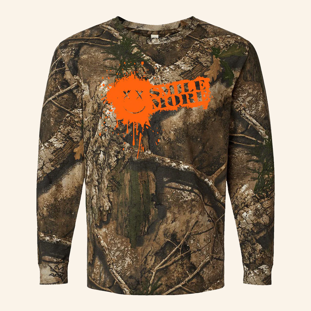 Smile More Merch Camo Smile More Splatter Long Sleeve T-Shirt Gift Ideas For Dad Smile More Merch Camo Smile More Splatter Long Sleeve T-Shirt Gift Ideas For Dad