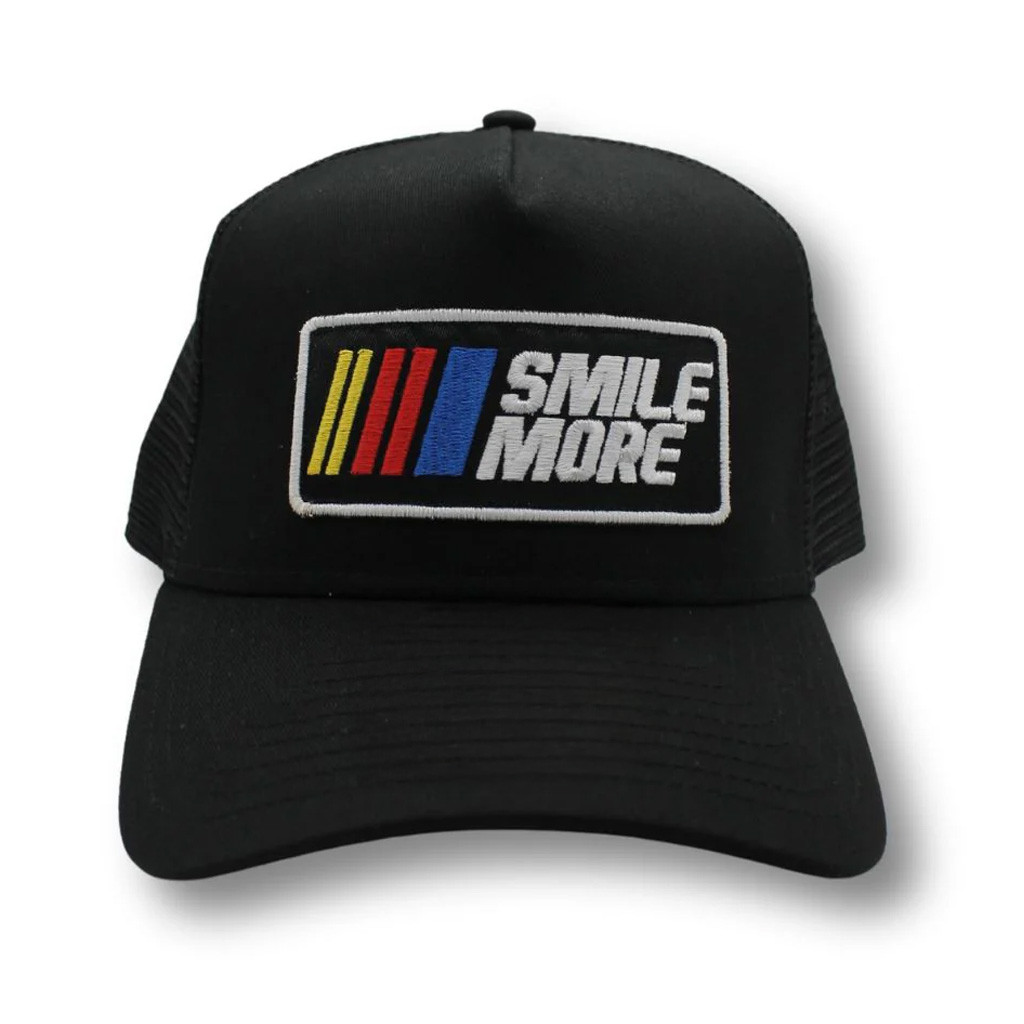 Smile More Merch Smile More Racing Trucker Hat Embroidered Gift Ideas For Dad Smile More Merch Smile More Racing Trucker Hat Embroidered Gift Ideas For Dad