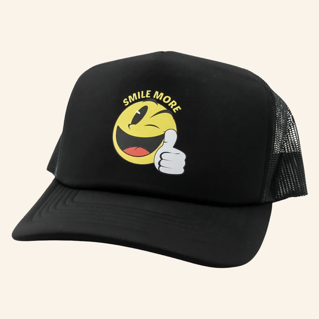 Smile More Merch Thumbs Up Smile More Trucker Hat Gifts For Best Friends Smile More Merch Thumbs Up Smile More Trucker Hat Gifts For Best Friends