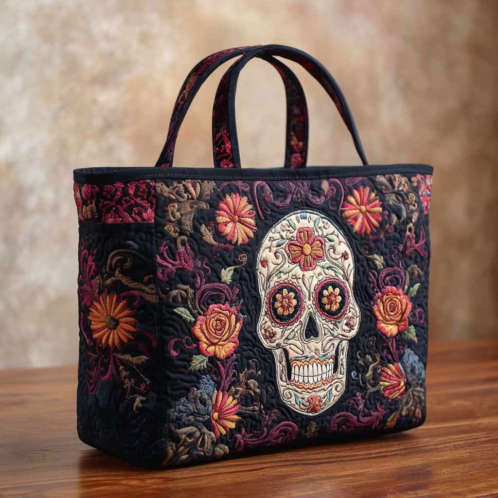 Smiling Bones Quilted Tote Bag Presents For People Who Love Cats