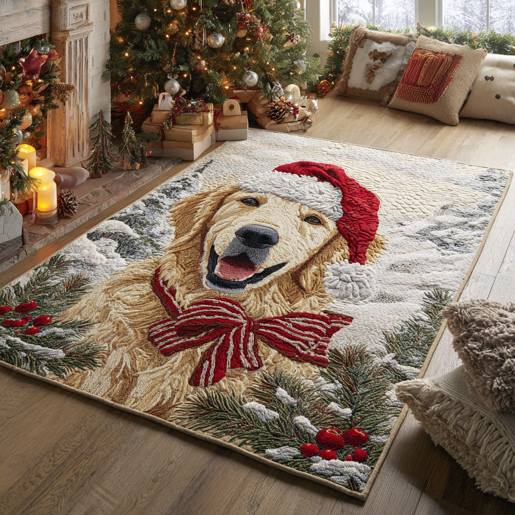 Smiling Golden Retriever Area Rug Large Outdoor Rug Christmas Gifts For Employees