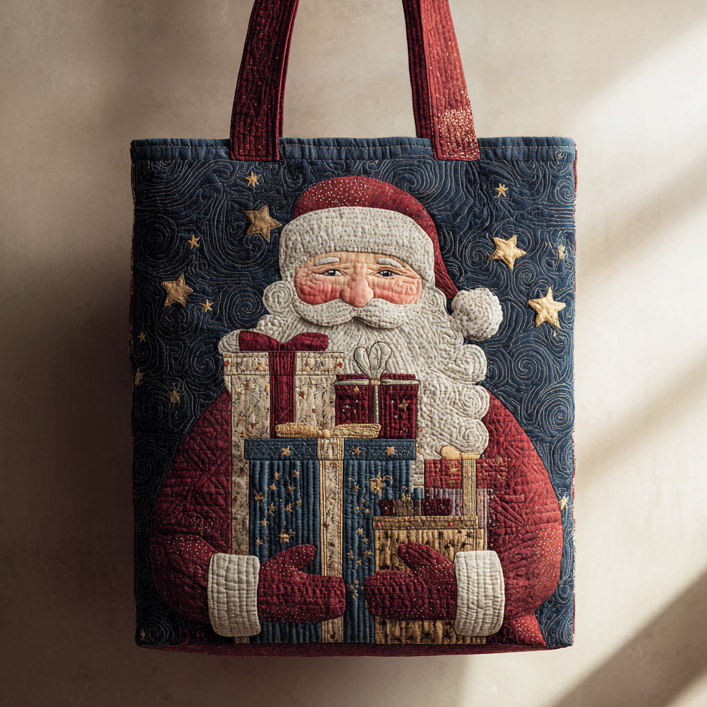 Smiling Santa Claus Quilted Tote Bag Secret Santa Online