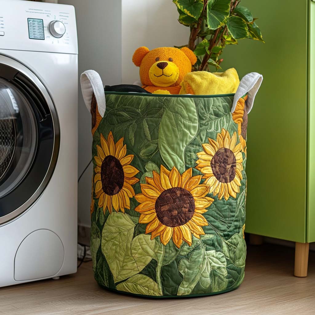 Smiling Sun Days Quilted Laundry Basket Perfect Gift For Apartment Living