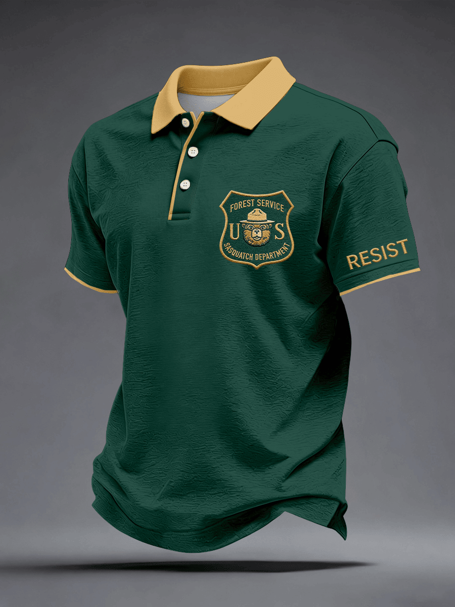 Smokey Bear Resist US Forest Service Polo Shirt Rebuilding The USFS Merch Gift For Men