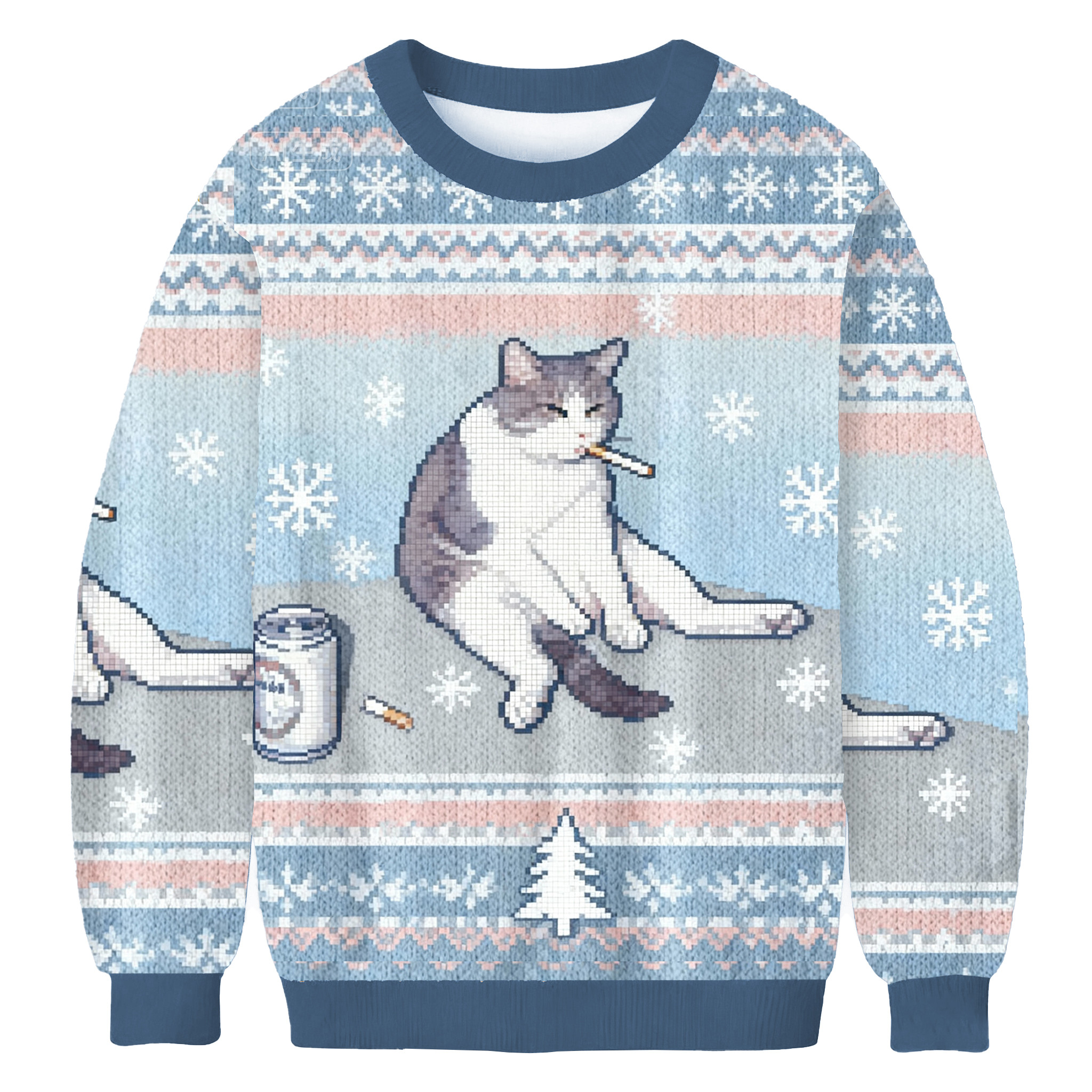 Smoking Cat Funny Meme Christmas Ugly Sweater Christmas Outfits Best Xmas Gifts For Car Lover