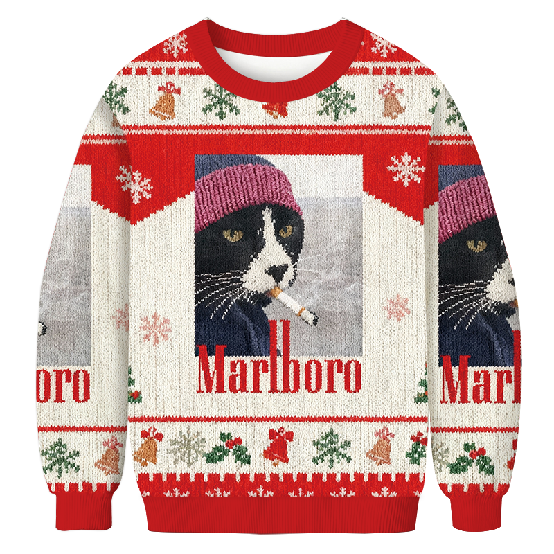 Smoking Cat Meme Christmas Ugly Sweatshirt Holiday Lounge Wear Top Gift Ideas Smoking Cat Meme Christmas Ugly Sweatshirt Holiday Lounge Wear Top Gift Ideas