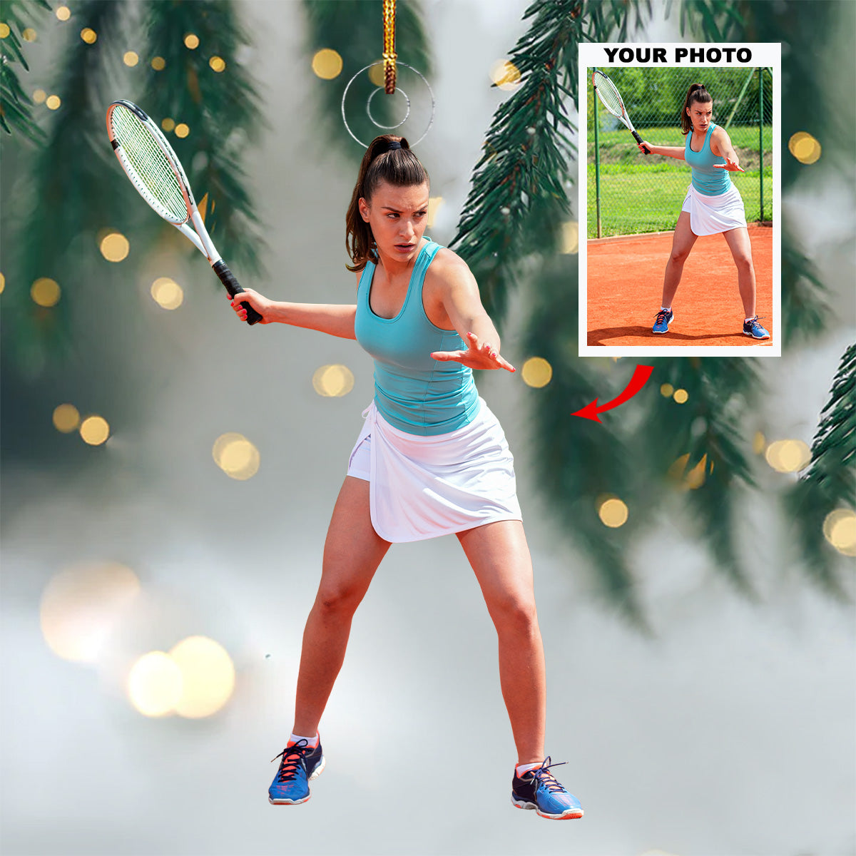Smooth Slice Shoots Personalized Photo Mica Ornament Christmas Gift For Tennis Lovers