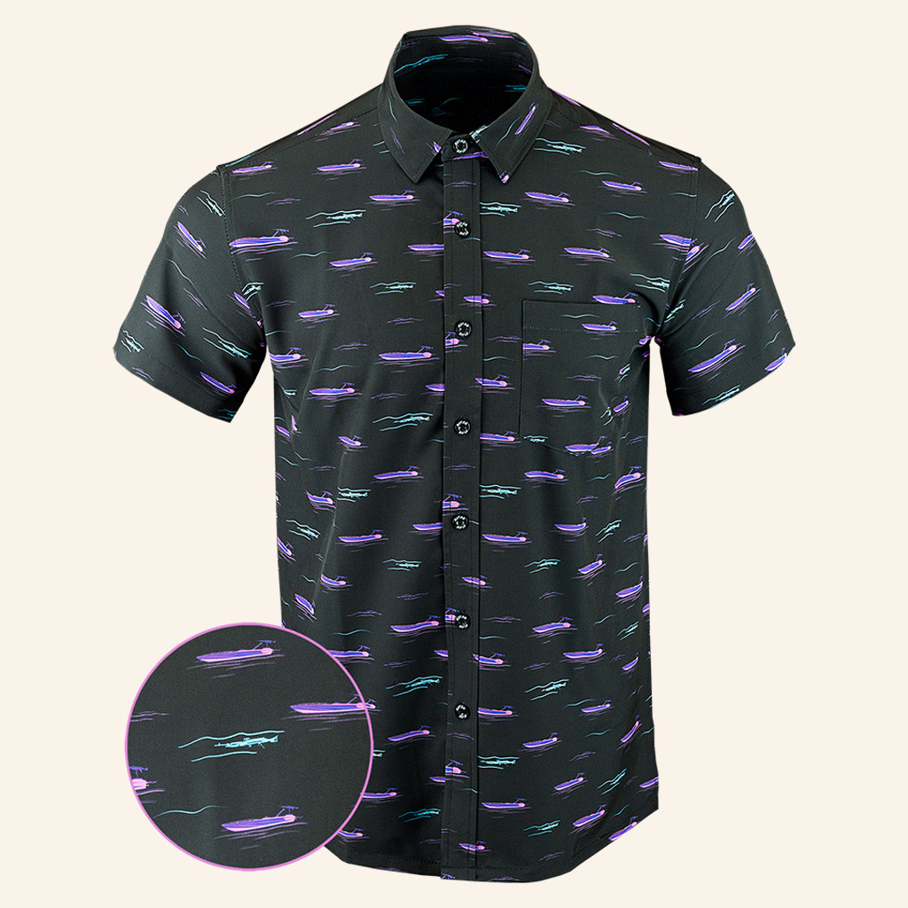 Smuggler Black Button Down Shirt Gun Print Hawaiian Shirt Birthday Gift For Dad
