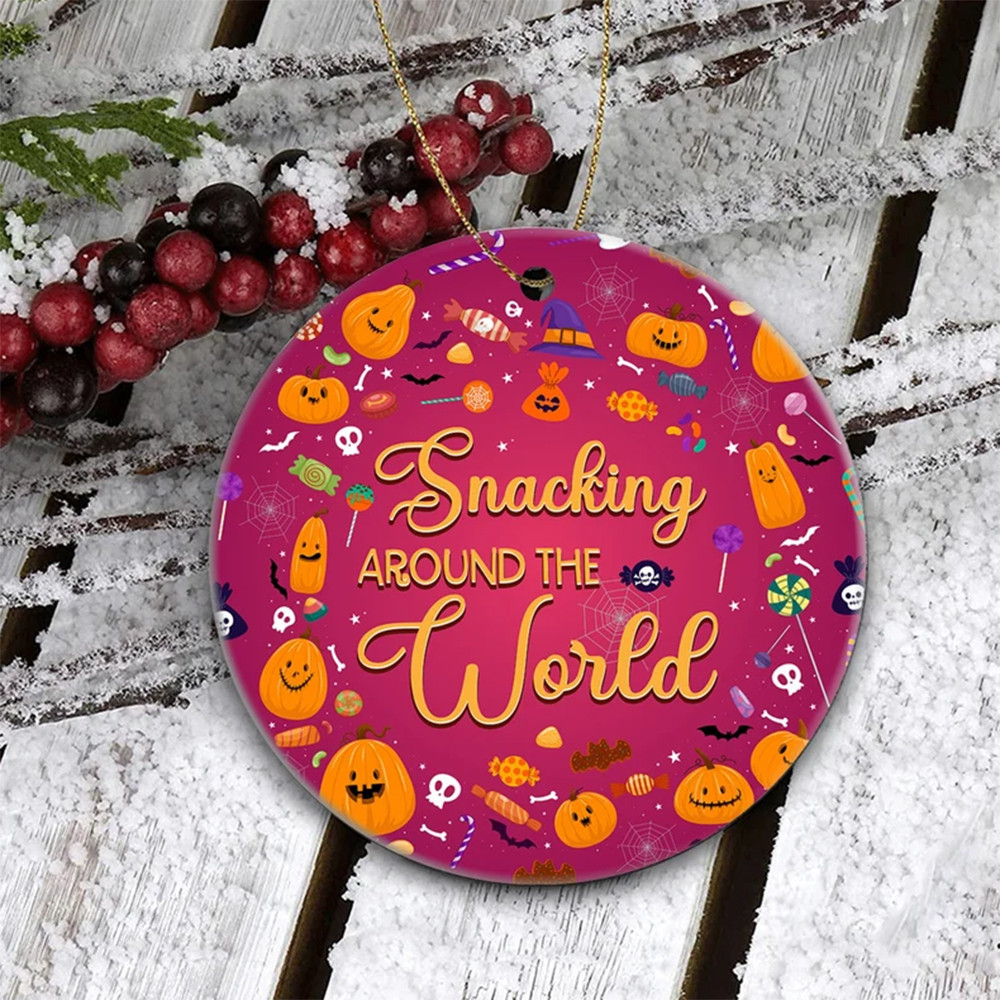Snacking Around The World Pumpkin Halloween Ornament For Tree Halloween Decorations