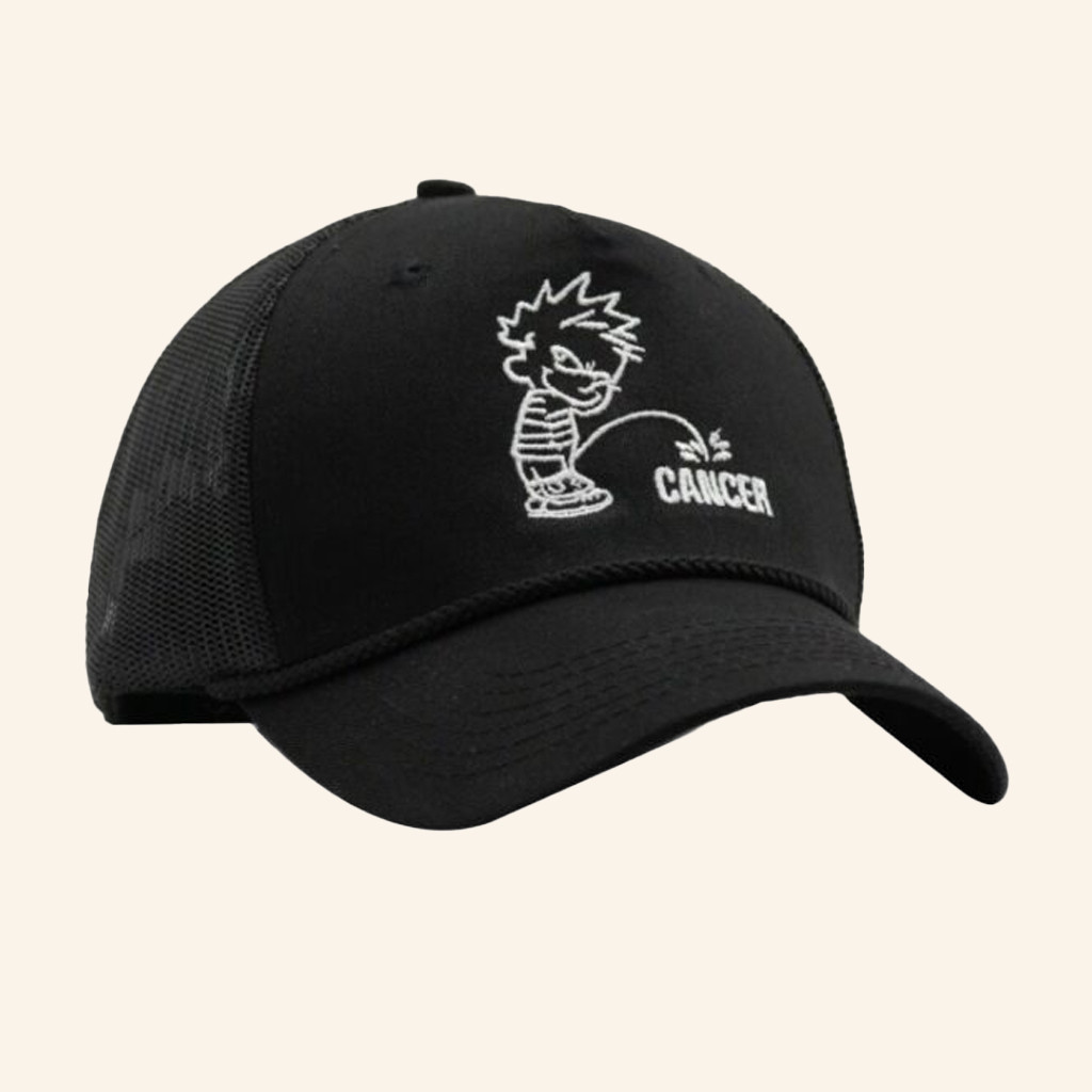 Snag Merch Calvin Hates Cancer Embroidered Trucker Hat Gift Ideas For Cancer Patients Snag Merch Calvin Hates Cancer Embroidered Trucker Hat Gift Ideas For Cancer Patients
